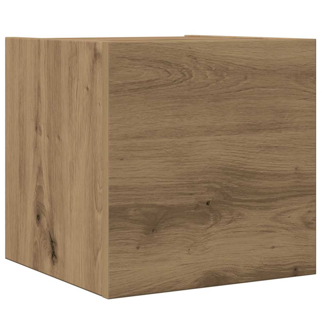 4-delig Tv-meubelset wandmontage bewerkt hout artisanaal eiken is nu te koop bij PeponiXL, paradijselijk wonen!