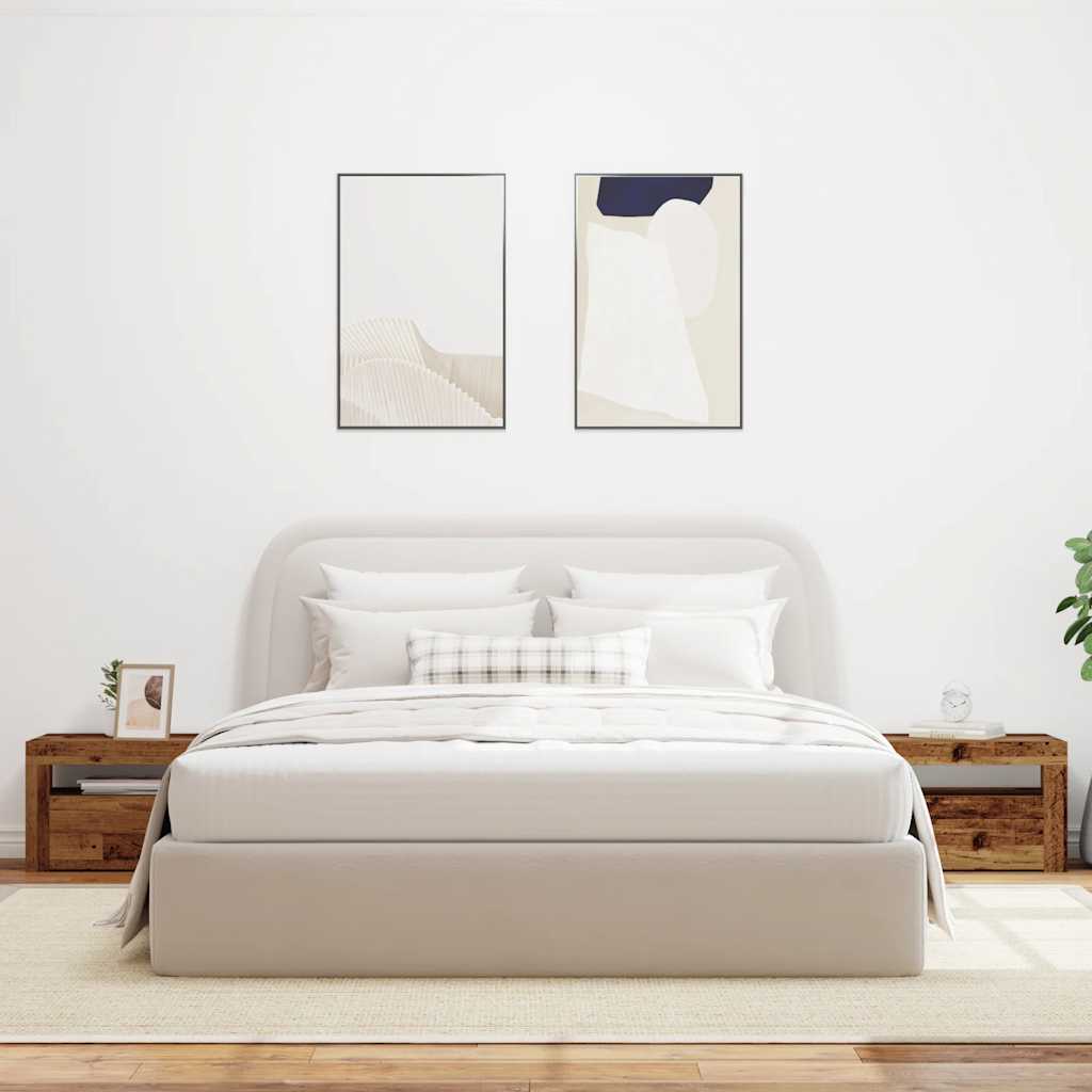 Nachtkastjes 2 st met LED's 60x35x40 cm oud houtkleurig is nu te koop bij PeponiXL, paradijselijk wonen!