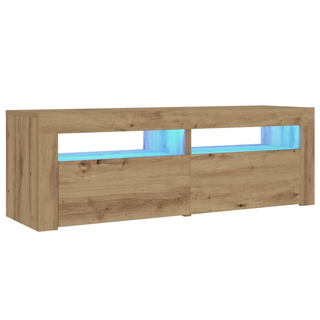 Nachtkastjes 2 st met LED's 60x35x40 cm artisanaal eikenkleur is nu te koop bij PeponiXL, paradijselijk wonen!