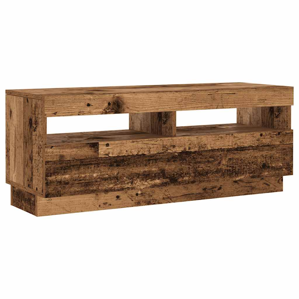 Tv-meubel met LED 200x35x40 cm bewerkt hout oud hout is nu te koop bij PeponiXL, paradijselijk wonen!
