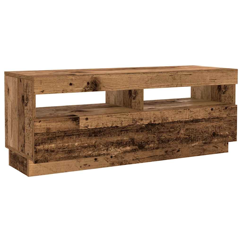Tv-meubel met LED 300x35x40 cm bewerkt hout oud hout is nu te koop bij PeponiXL, paradijselijk wonen!