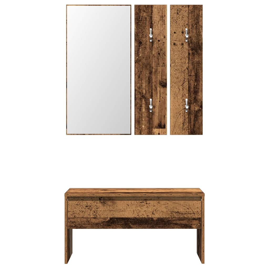 Halmeubelset bewerkt hout oud houtkleurig is nu te koop bij PeponiXL, paradijselijk wonen!