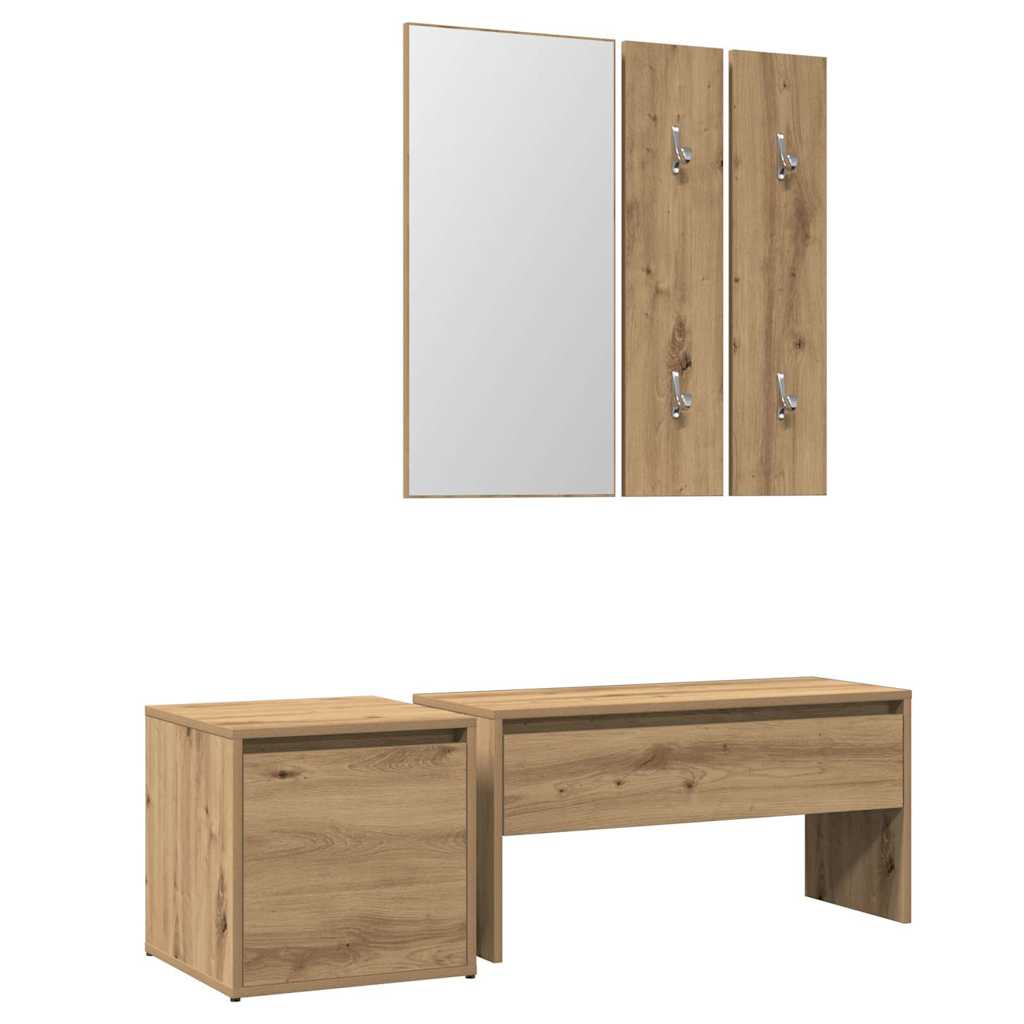 Halmeubelset bewerkt hout artisanaal eikenkleur is nu te koop bij PeponiXL, paradijselijk wonen!