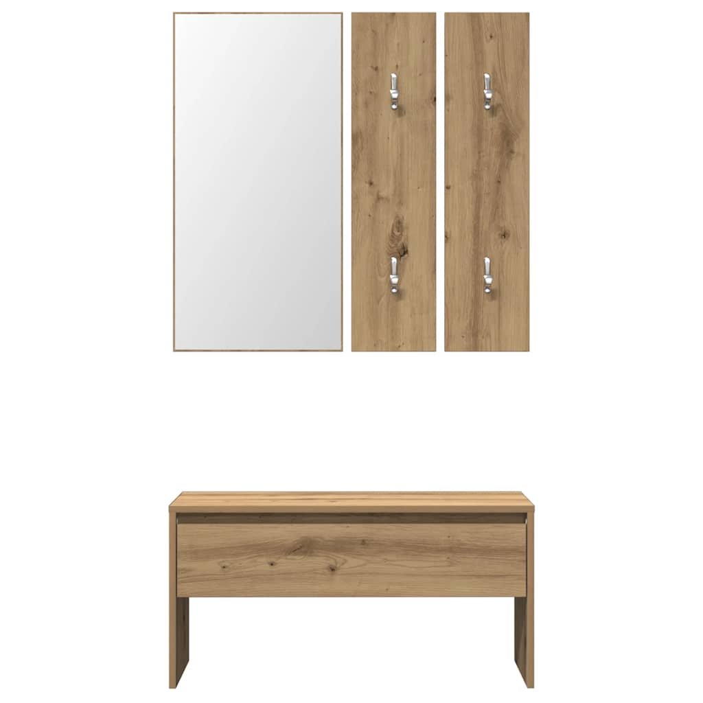 Halmeubelset bewerkt hout artisanaal eikenkleur is nu te koop bij PeponiXL, paradijselijk wonen!