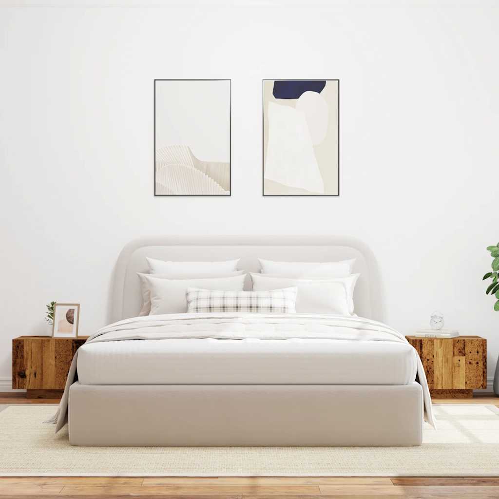 Nachtkastje 100x35x40 cm bewerkt hout oud houtkleurig is nu te koop bij PeponiXL, paradijselijk wonen!