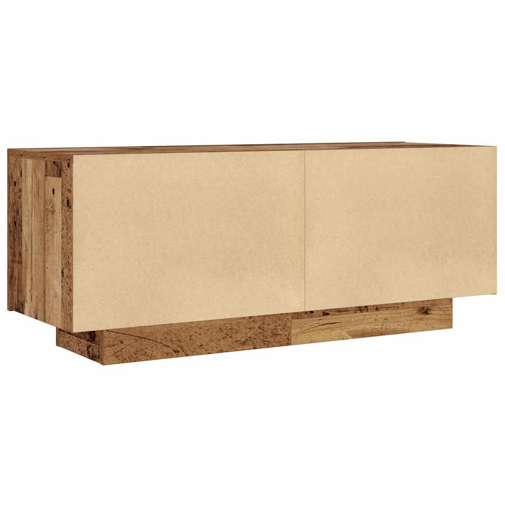 Nachtkastje 100x35x40 cm bewerkt hout oud houtkleurig is nu te koop bij PeponiXL, paradijselijk wonen!