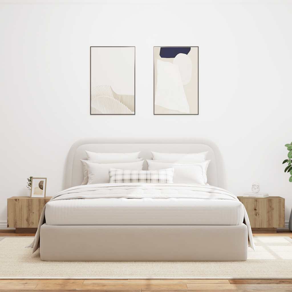 Nachtkastje 100x35x40 cm bewerkt hout artisanaal eikenkleur is nu te koop bij PeponiXL, paradijselijk wonen!