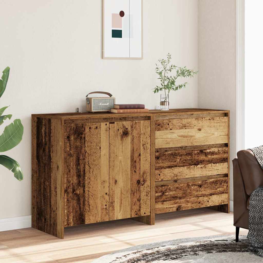 2-delige Dressoirs bewerkt hout oud houtkleurig is nu te koop bij PeponiXL, paradijselijk wonen!
