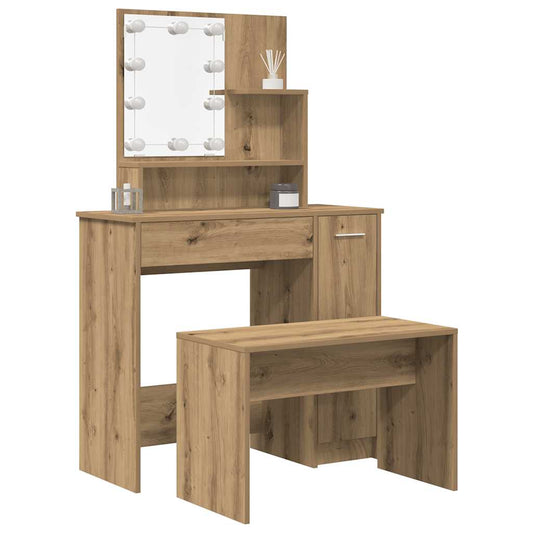 Kaptafelset met LED-verlichting bewerkt hout artisanaal eiken is nu te koop bij PeponiXL, paradijselijk wonen!