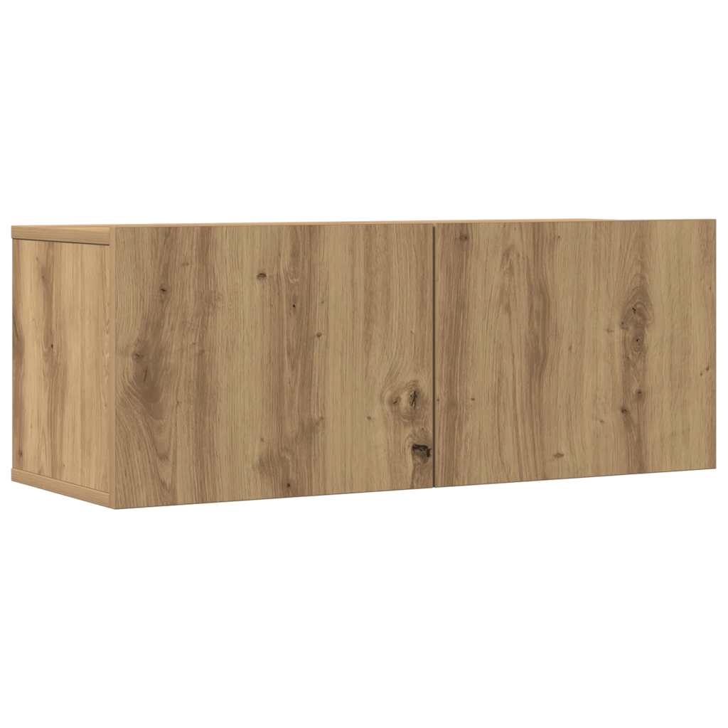 5-delig Tv-meubelset wandmontage bewerkt hout artisanaal eiken is nu te koop bij PeponiXL, paradijselijk wonen!