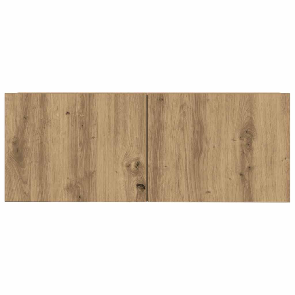 5-delig Tv-meubelset wandmontage bewerkt hout artisanaal eiken is nu te koop bij PeponiXL, paradijselijk wonen!