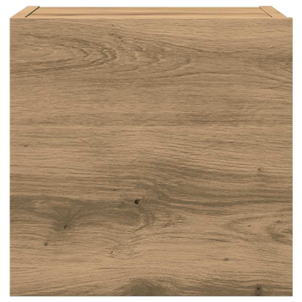 5-delig Tv-meubelset wandmontage bewerkt hout artisanaal eiken is nu te koop bij PeponiXL, paradijselijk wonen!