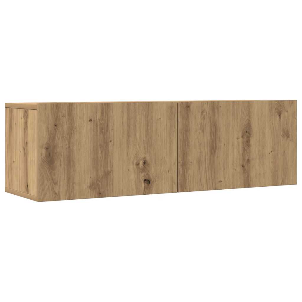 5-delig Tv-meubelset wandmontage bewerkt hout artisanaal eiken is nu te koop bij PeponiXL, paradijselijk wonen!