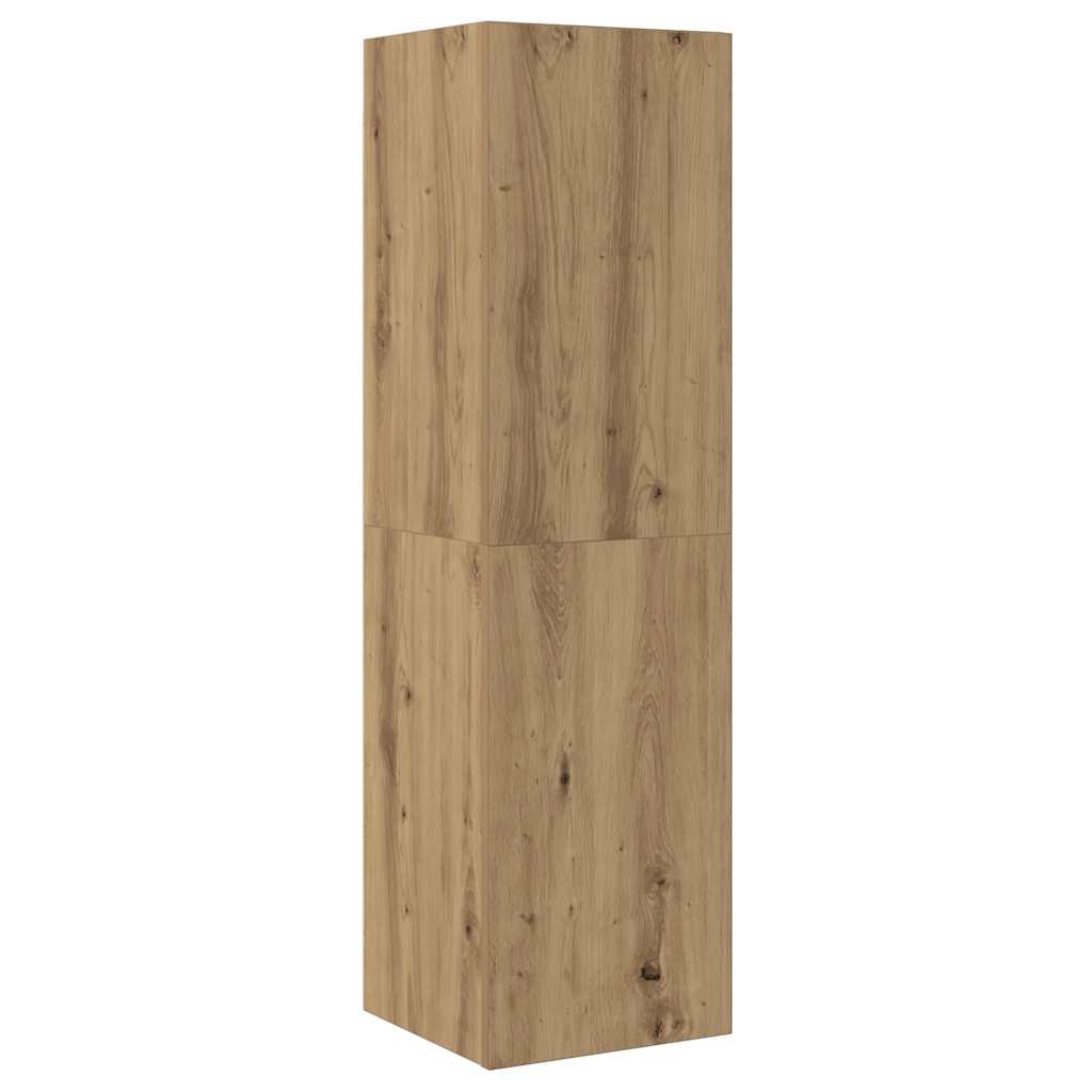 5-delig Tv-meubelset wandmontage bewerkt hout artisanaal eiken is nu te koop bij PeponiXL, paradijselijk wonen!