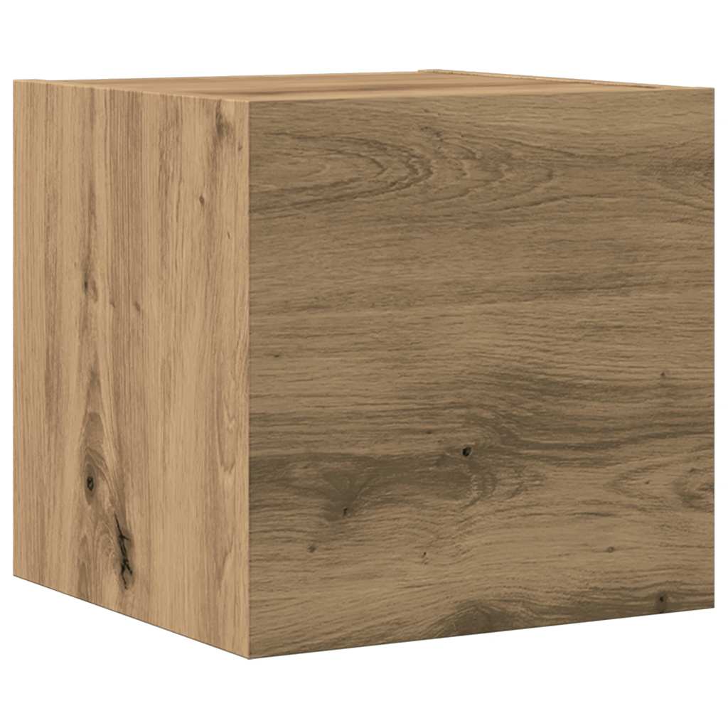 5-delig Tv-meubelset wandmontage bewerkt hout artisanaal eiken is nu te koop bij PeponiXL, paradijselijk wonen!