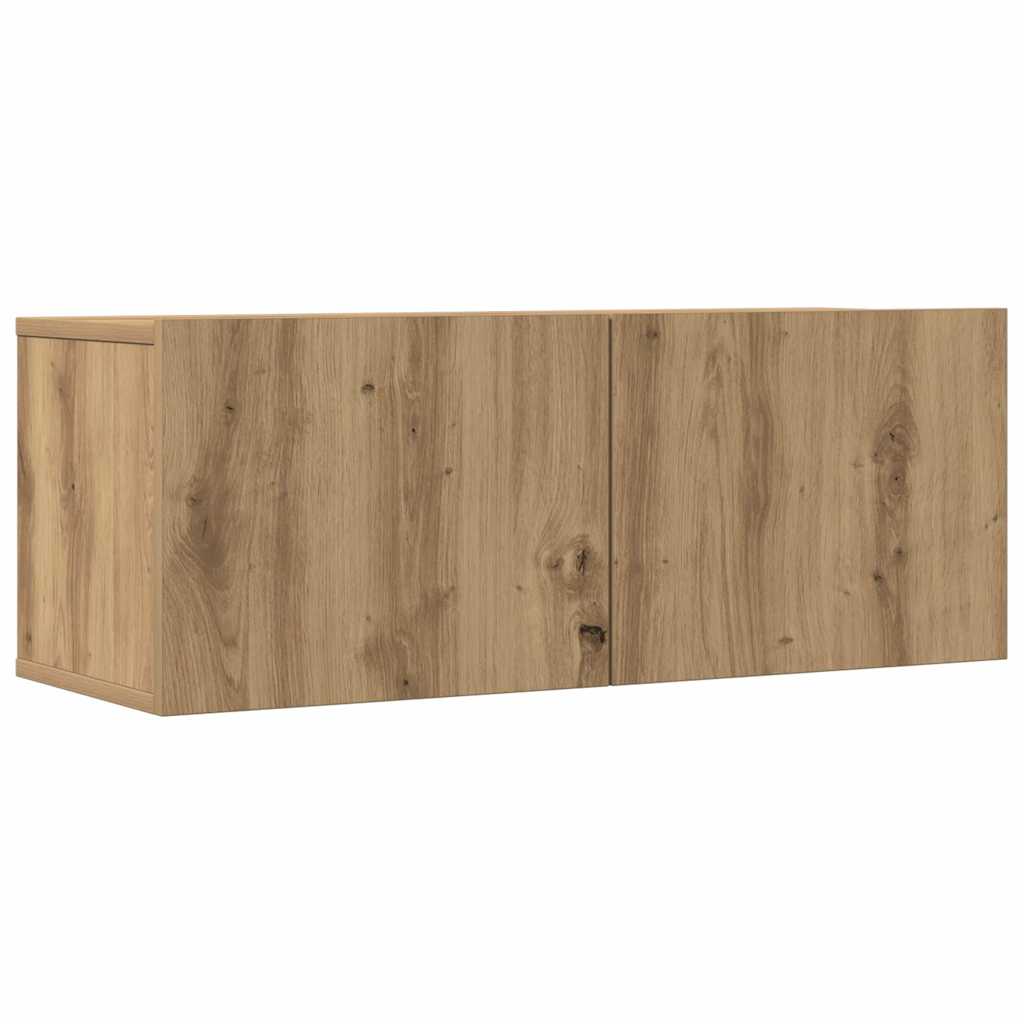 3-delig Tv-meubelset wandmontage bewerkt hout artisanaal eiken is nu te koop bij PeponiXL, paradijselijk wonen!