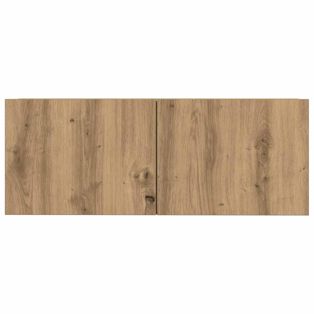 3-delig Tv-meubelset wandmontage bewerkt hout artisanaal eiken is nu te koop bij PeponiXL, paradijselijk wonen!