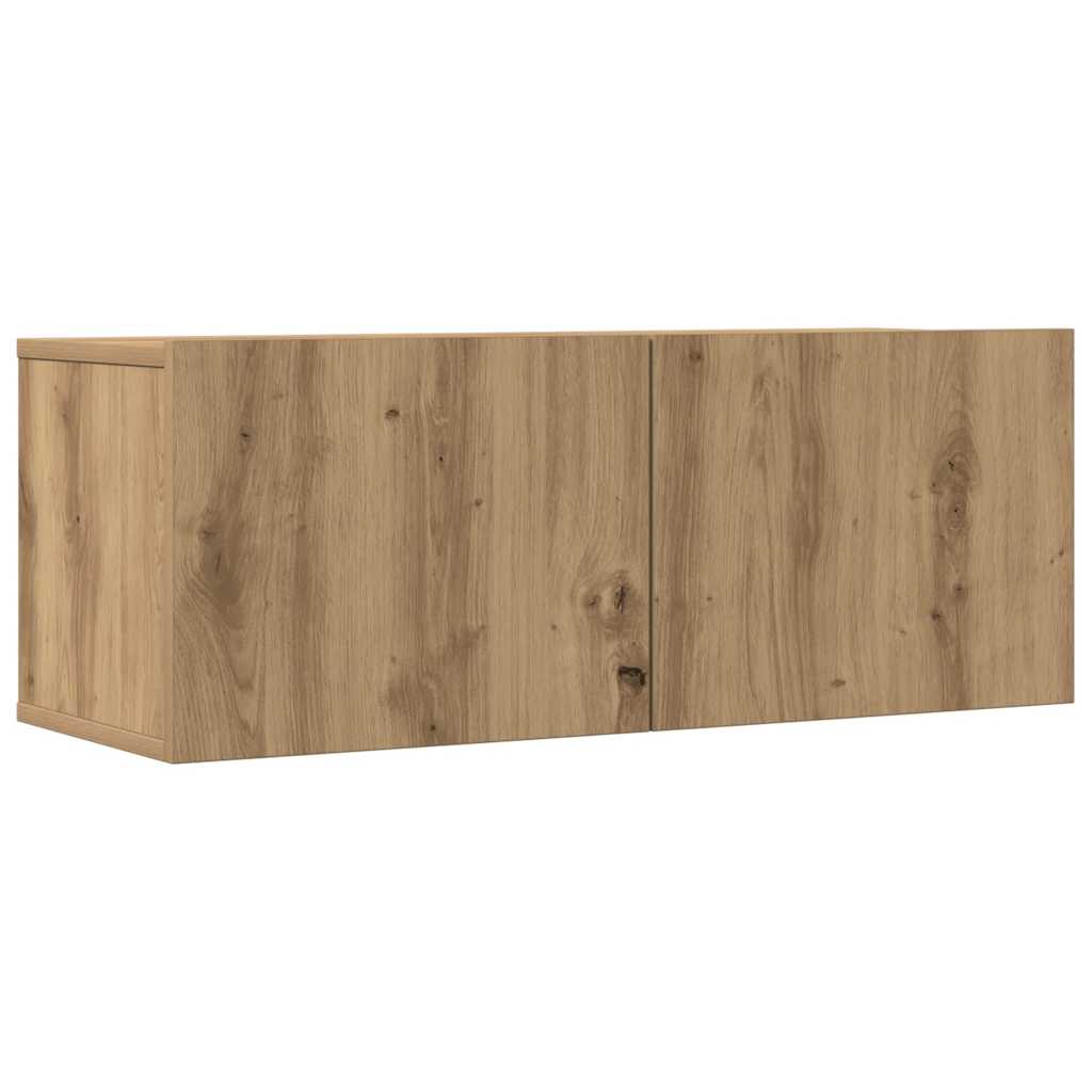 7-delig Tv-meubelset wandmontage bewerkt hout artisanaal eiken is nu te koop bij PeponiXL, paradijselijk wonen!