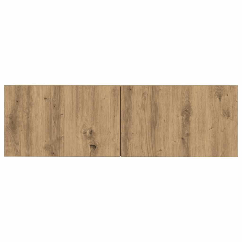 7-delig Tv-meubelset wandmontage bewerkt hout artisanaal eiken is nu te koop bij PeponiXL, paradijselijk wonen!