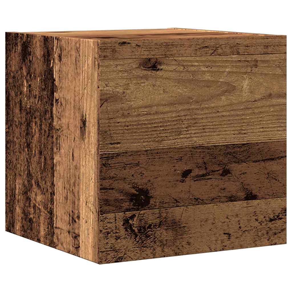 4-delig Tv-meubelset wandmontage bewerkt hout oud houtkleurig is nu te koop bij PeponiXL, paradijselijk wonen!