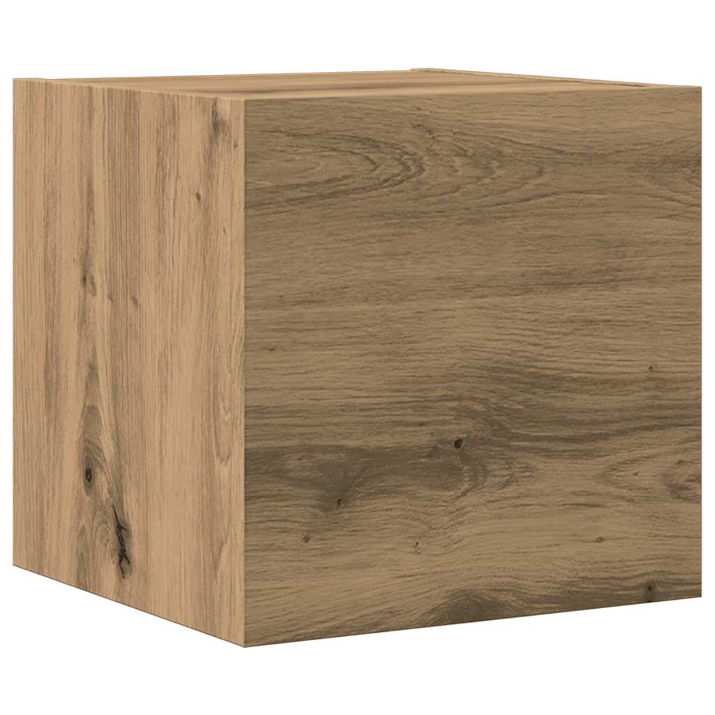 4-delig Tv-meubelset wandmontage bewerkt hout artisanaal eiken is nu te koop bij PeponiXL, paradijselijk wonen!