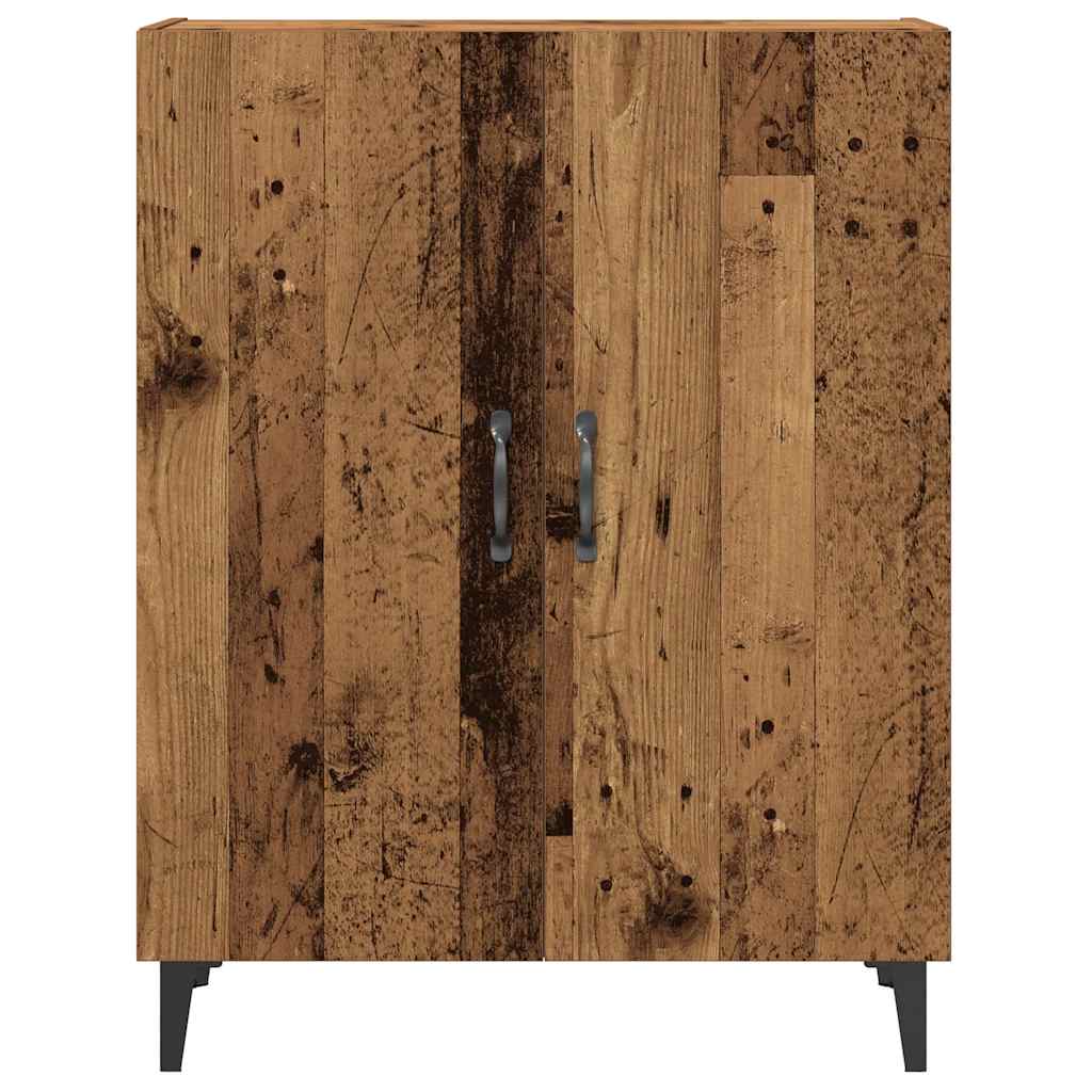 Dressoir met wandkast bewerkt hout oud houtkleurig is nu te koop bij PeponiXL, paradijselijk wonen!
