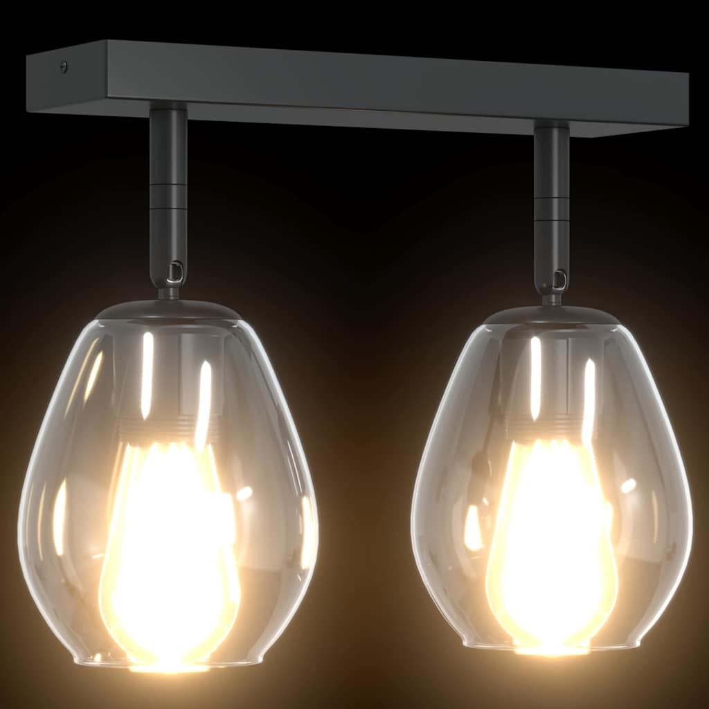 Plafondspot Zwart 33 x 13 x 26 cm Glas en Metaal is nu te koop bij PeponiXL, paradijselijk wonen!