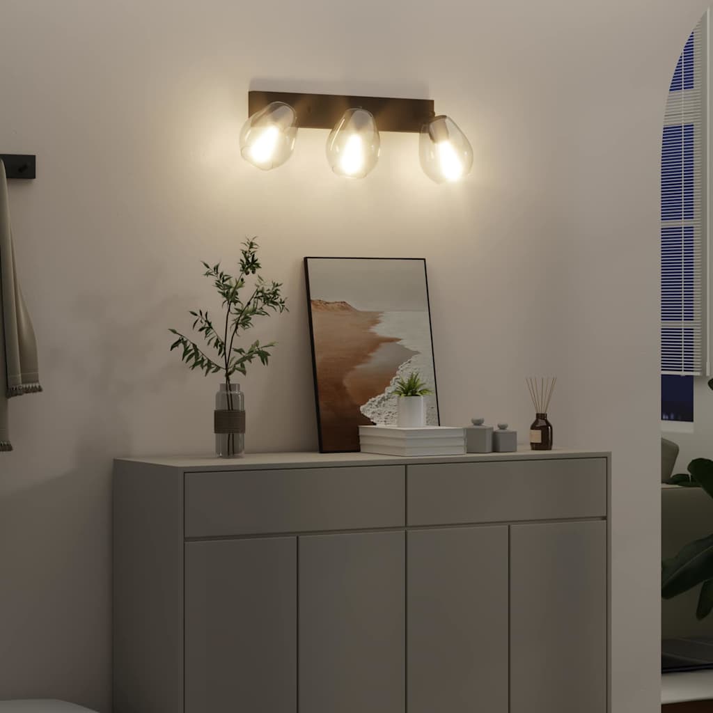 Plafondspot Zwart 54 x 13 x 26 cm Glas en Metaal is nu te koop bij PeponiXL, paradijselijk wonen!
