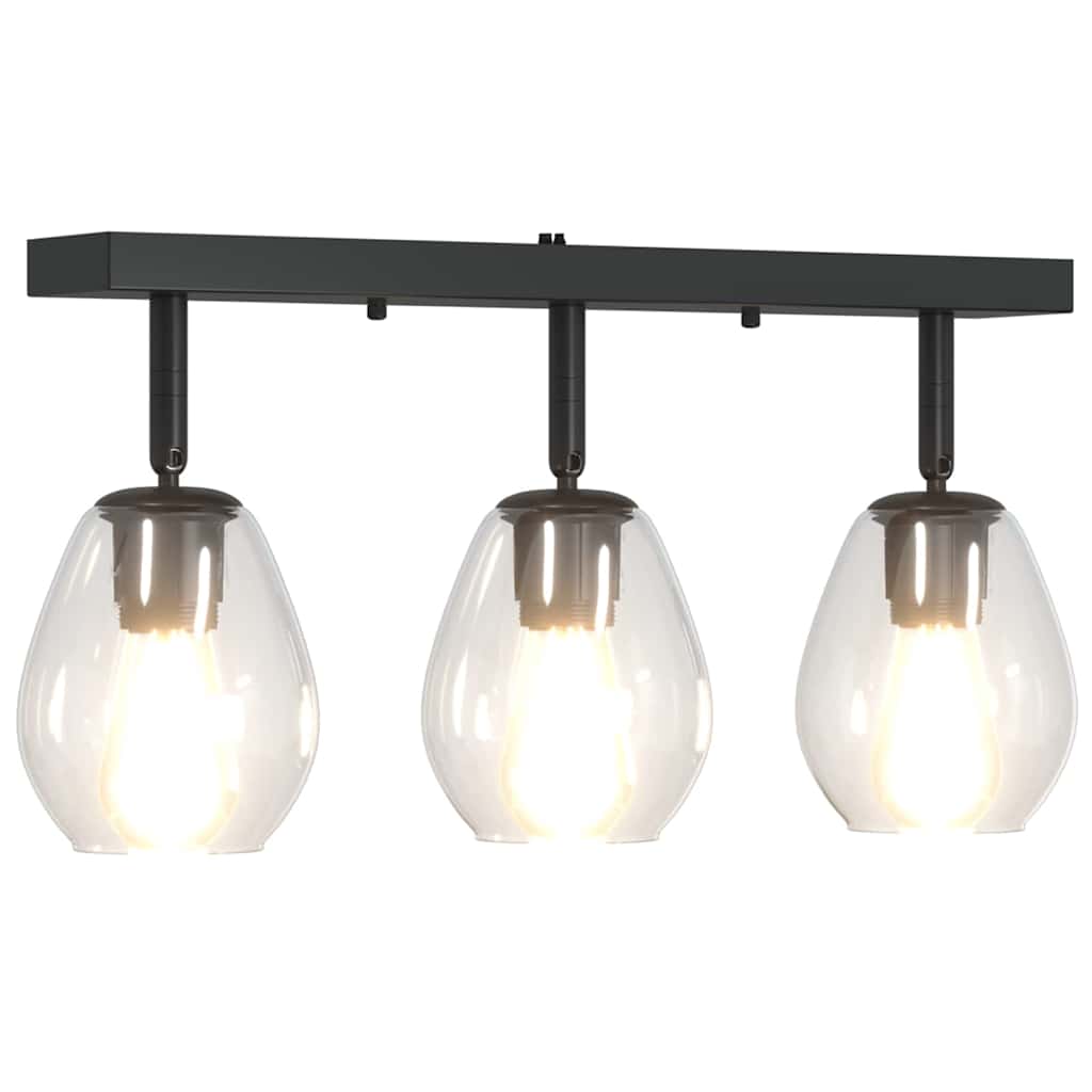 Plafondspot Zwart 54 x 13 x 26 cm Glas en Metaal is nu te koop bij PeponiXL, paradijselijk wonen!