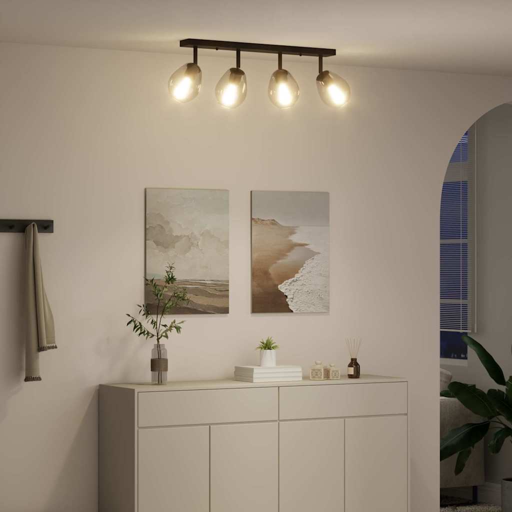 Plafondspot Zwart 73.5 x 13 x 26 cm Glas en Metaal is nu te koop bij PeponiXL, paradijselijk wonen!