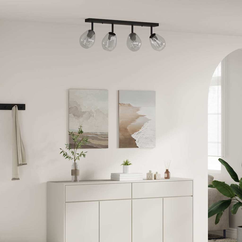 Plafondspot Zwart 73.5 x 13 x 26 cm Glas en Metaal is nu te koop bij PeponiXL, paradijselijk wonen!