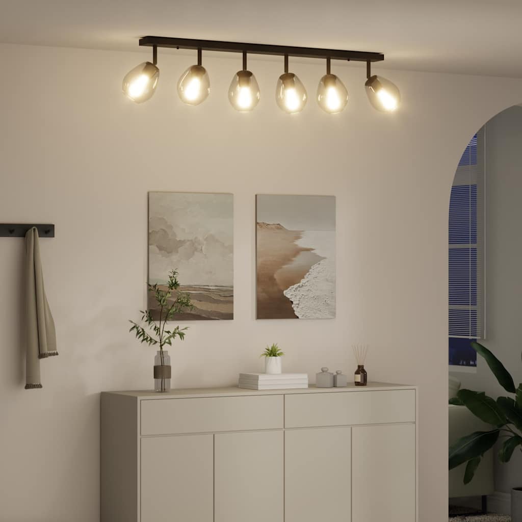 Plafondspot Zwart 110,5 x 13 x 26 cm Glas en Metaal is nu te koop bij PeponiXL, paradijselijk wonen!