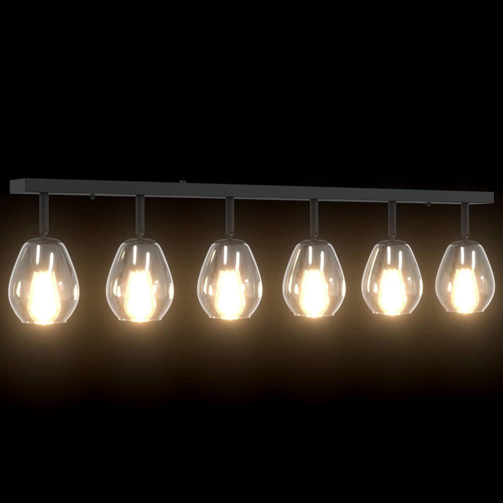 Plafondspot Zwart 110,5 x 13 x 26 cm Glas en Metaal is nu te koop bij PeponiXL, paradijselijk wonen!