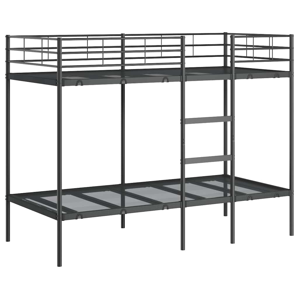Stapelbed zonder matras 90x200 cm staal zwart is nu te koop bij PeponiXL, paradijselijk wonen!