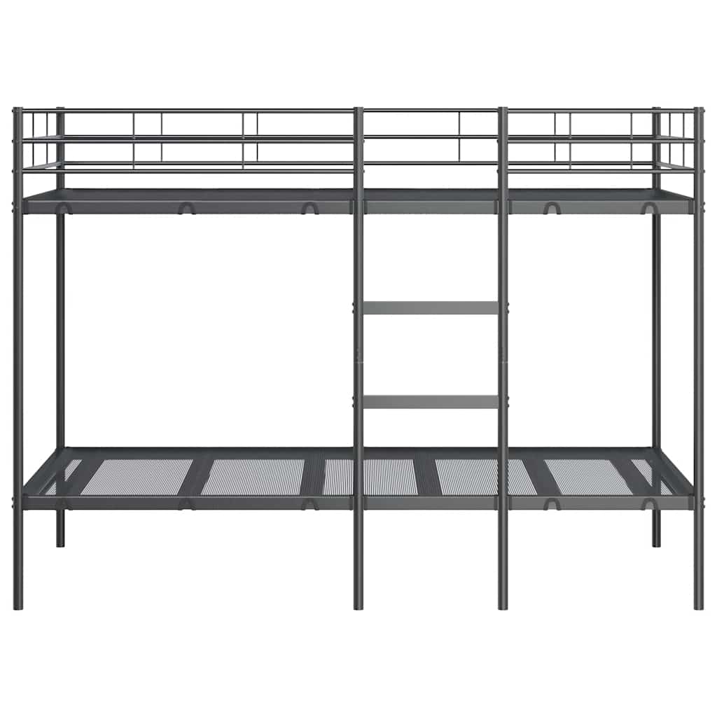 Stapelbed zonder matras 90x200 cm staal zwart is nu te koop bij PeponiXL, paradijselijk wonen!