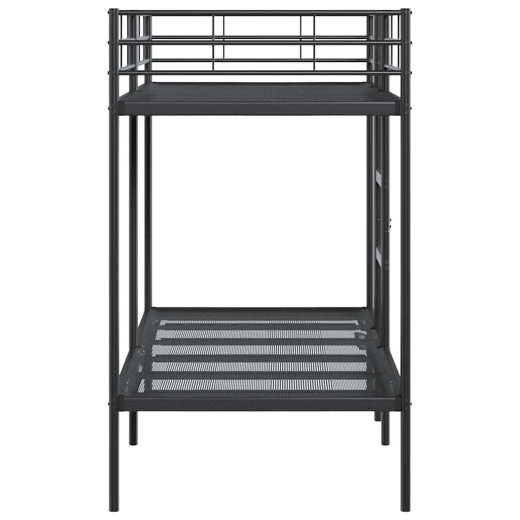 Stapelbed zonder matras 90x200 cm staal zwart is nu te koop bij PeponiXL, paradijselijk wonen!