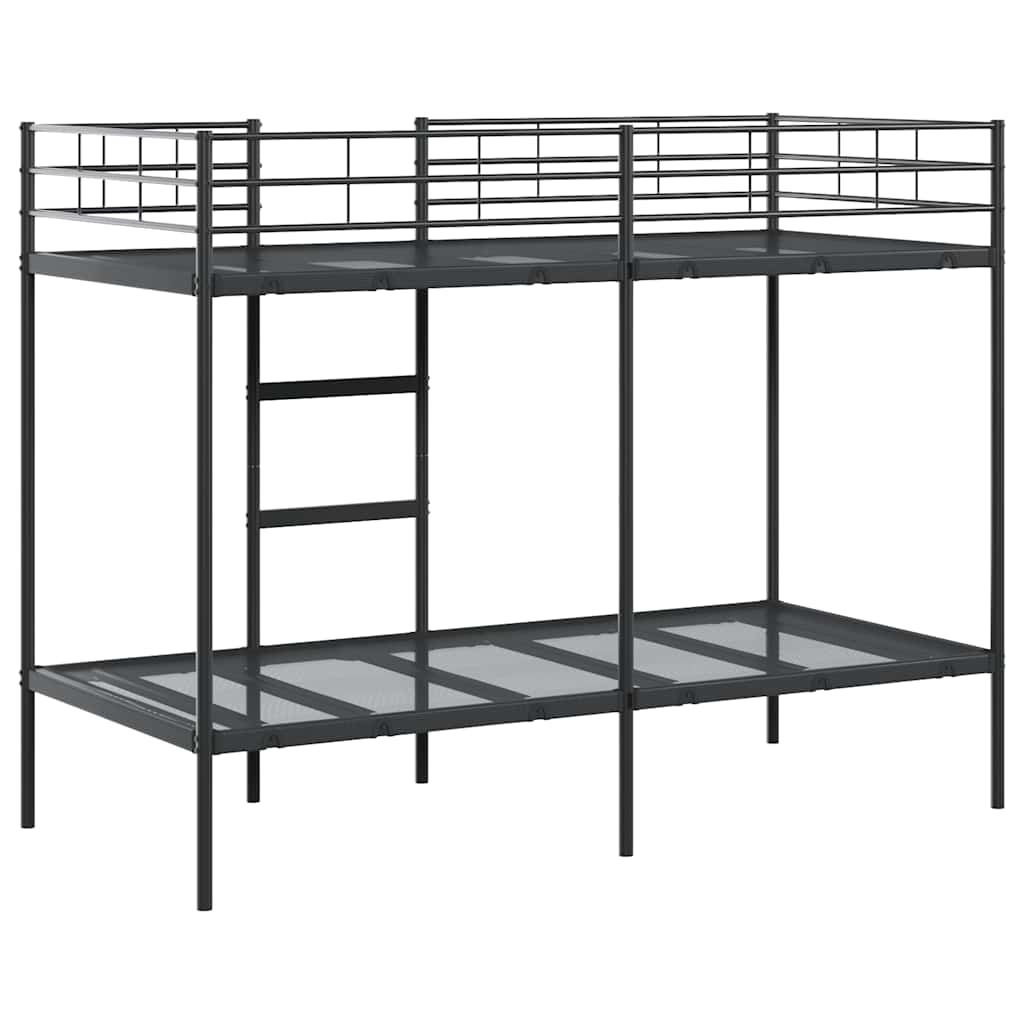 Stapelbed zonder matras 90x200 cm staal zwart is nu te koop bij PeponiXL, paradijselijk wonen!