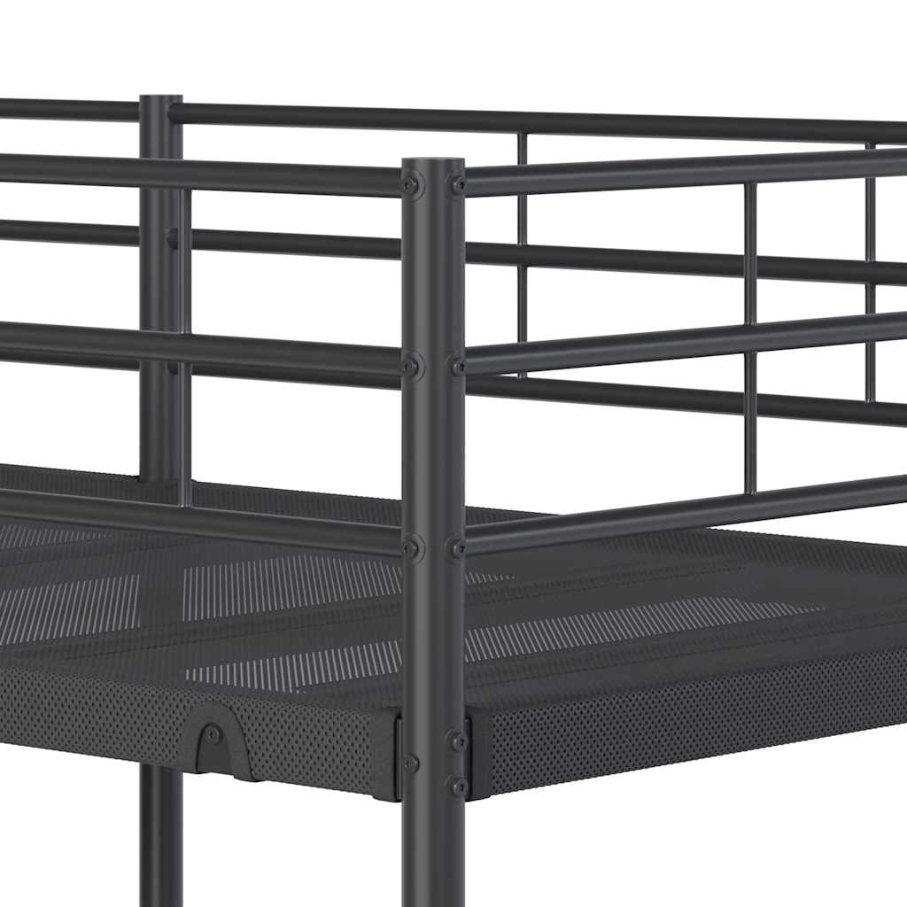 Stapelbed zonder matras 90x200 cm staal zwart is nu te koop bij PeponiXL, paradijselijk wonen!