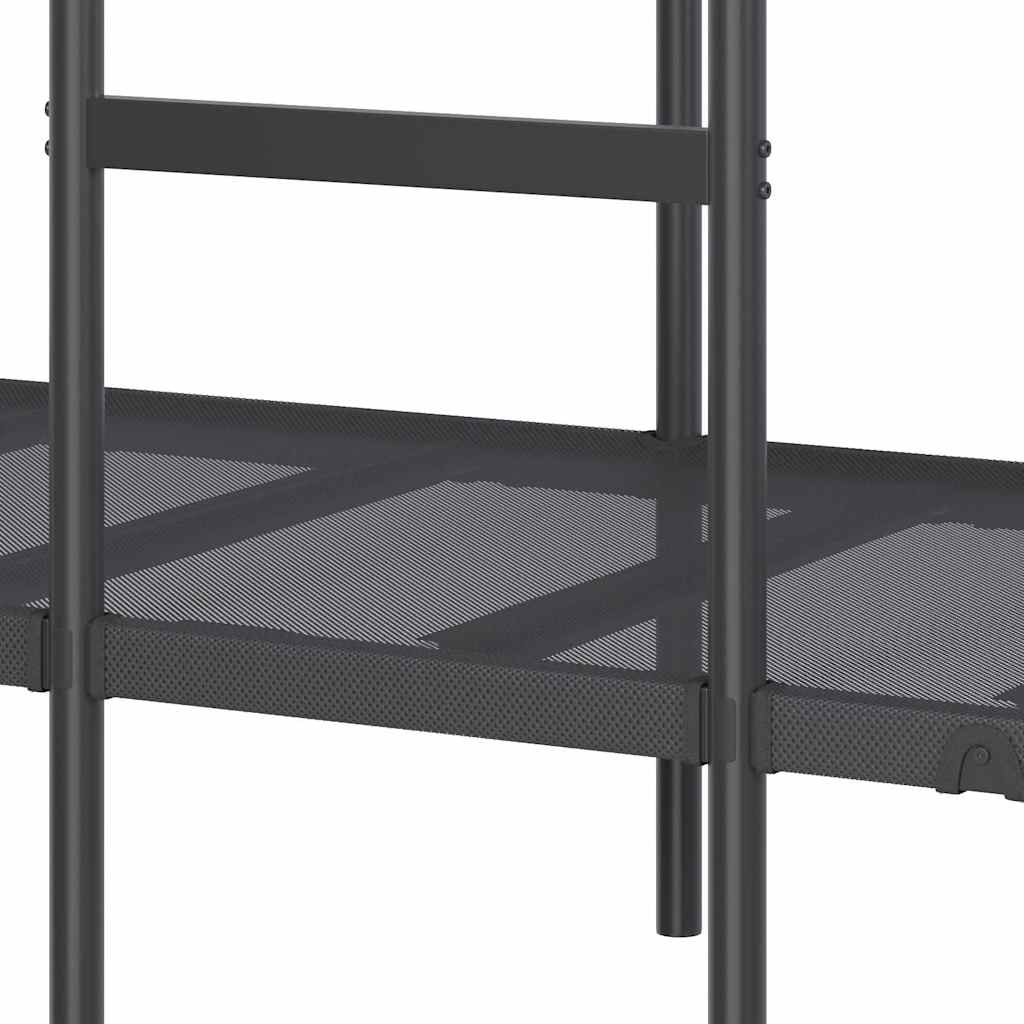 Stapelbed zonder matras 90x200 cm staal zwart is nu te koop bij PeponiXL, paradijselijk wonen!