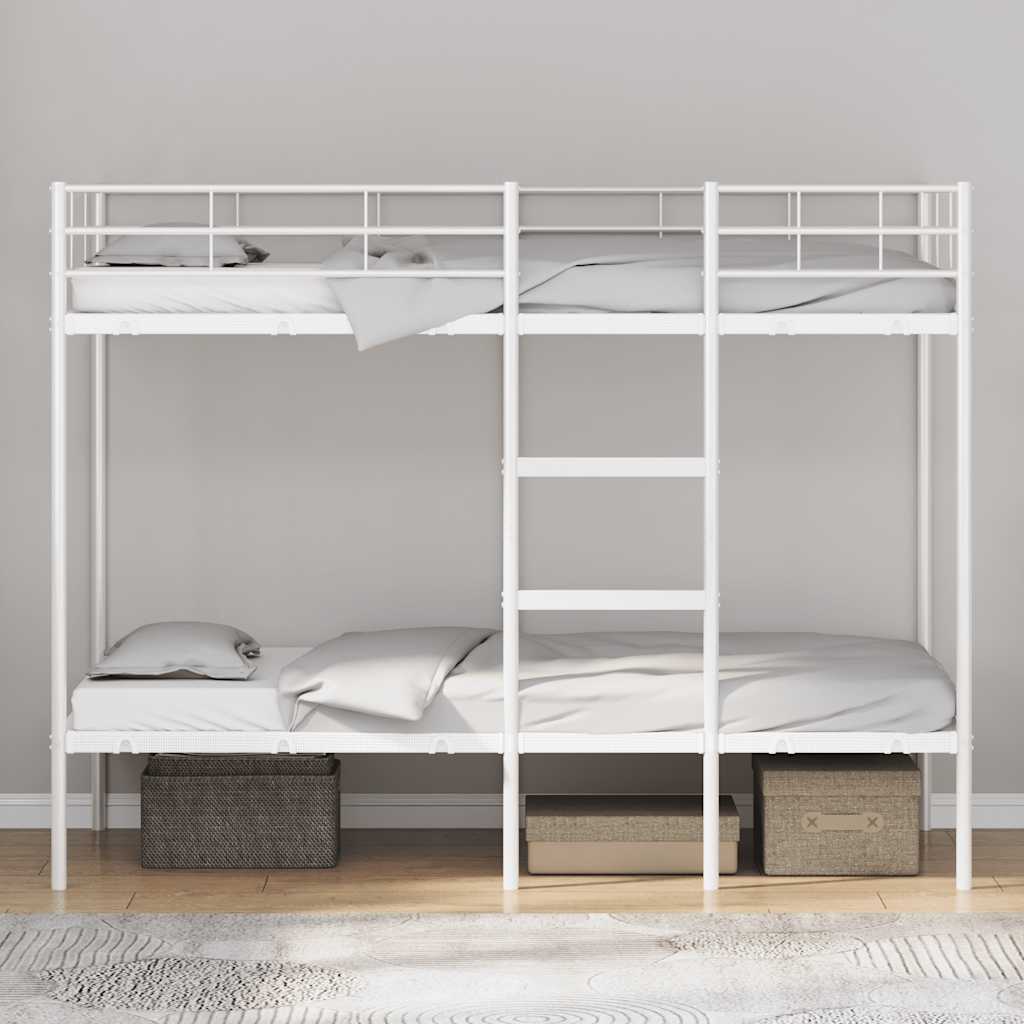 Stapelbed zonder matras 90x190 cm staal wit is nu te koop bij PeponiXL, paradijselijk wonen!
