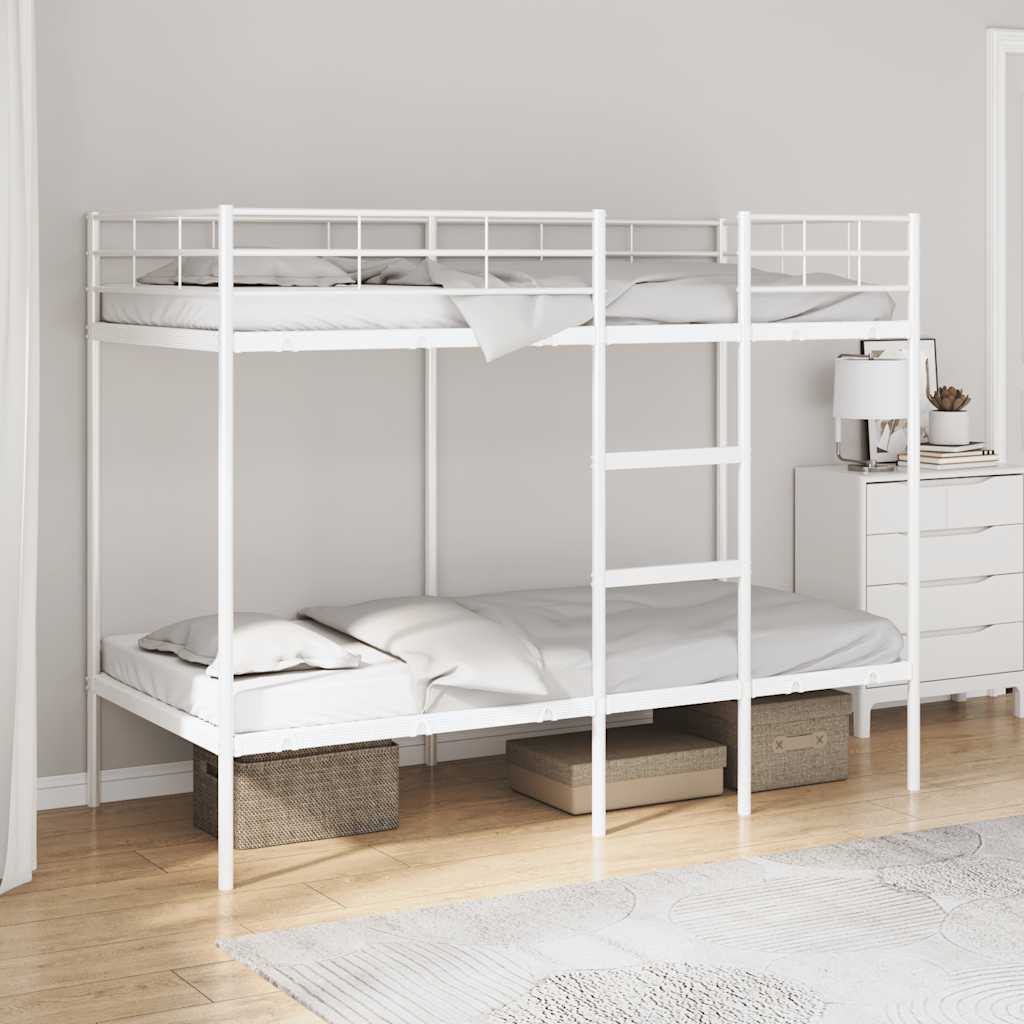 Stapelbed zonder matras 90x190 cm staal wit is nu te koop bij PeponiXL, paradijselijk wonen!