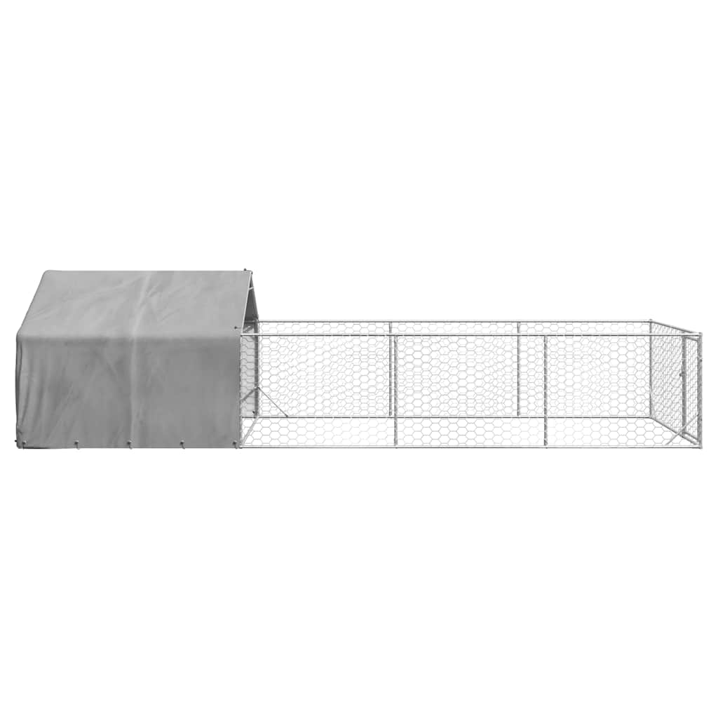 Hondenkennel met ren 7x2x1,5 m gegalvaniseerd staal is nu te koop bij PeponiXL, paradijselijk wonen!