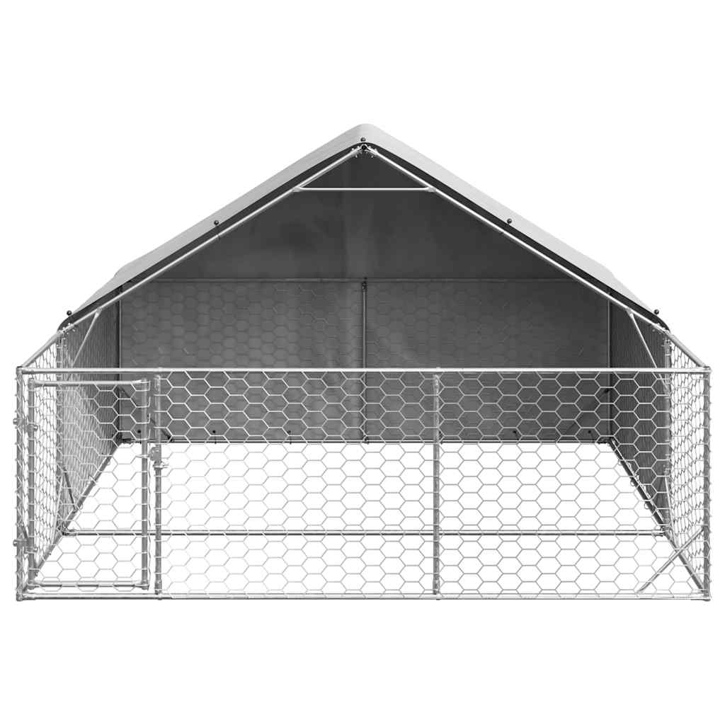 Hondenkennel met ren 3x3x1,9 m gegalvaniseerd staal is nu te koop bij PeponiXL, paradijselijk wonen!