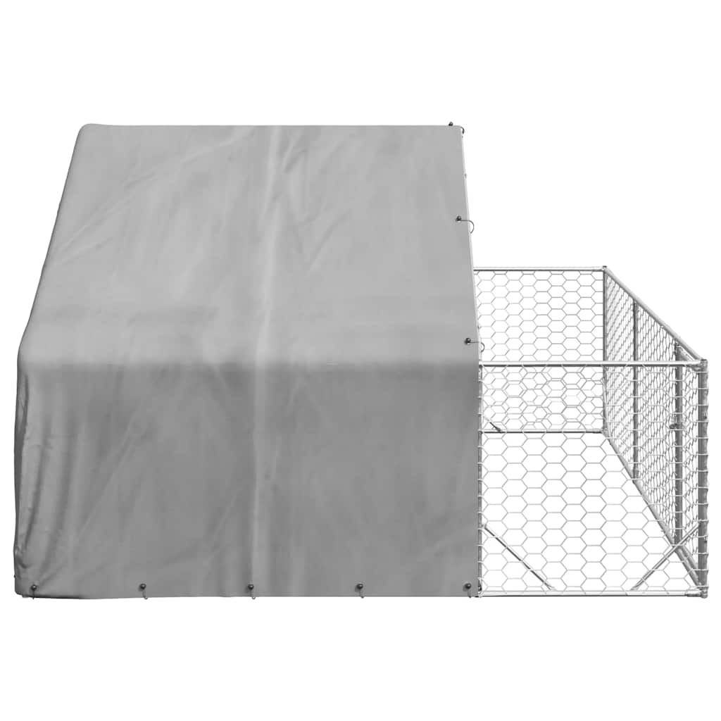 Hondenkennel met ren 3x3x1,9 m gegalvaniseerd staal is nu te koop bij PeponiXL, paradijselijk wonen!