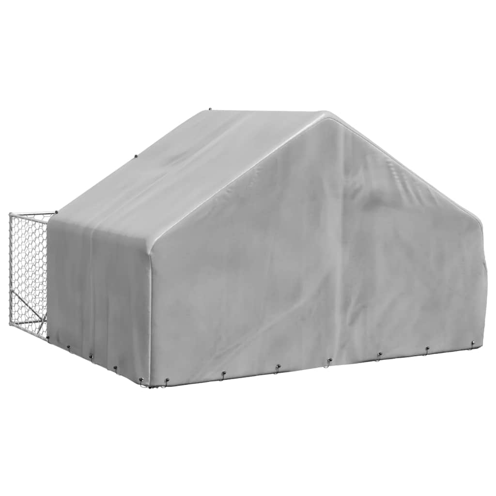 Hondenkennel met ren 3x3x1,9 m gegalvaniseerd staal is nu te koop bij PeponiXL, paradijselijk wonen!