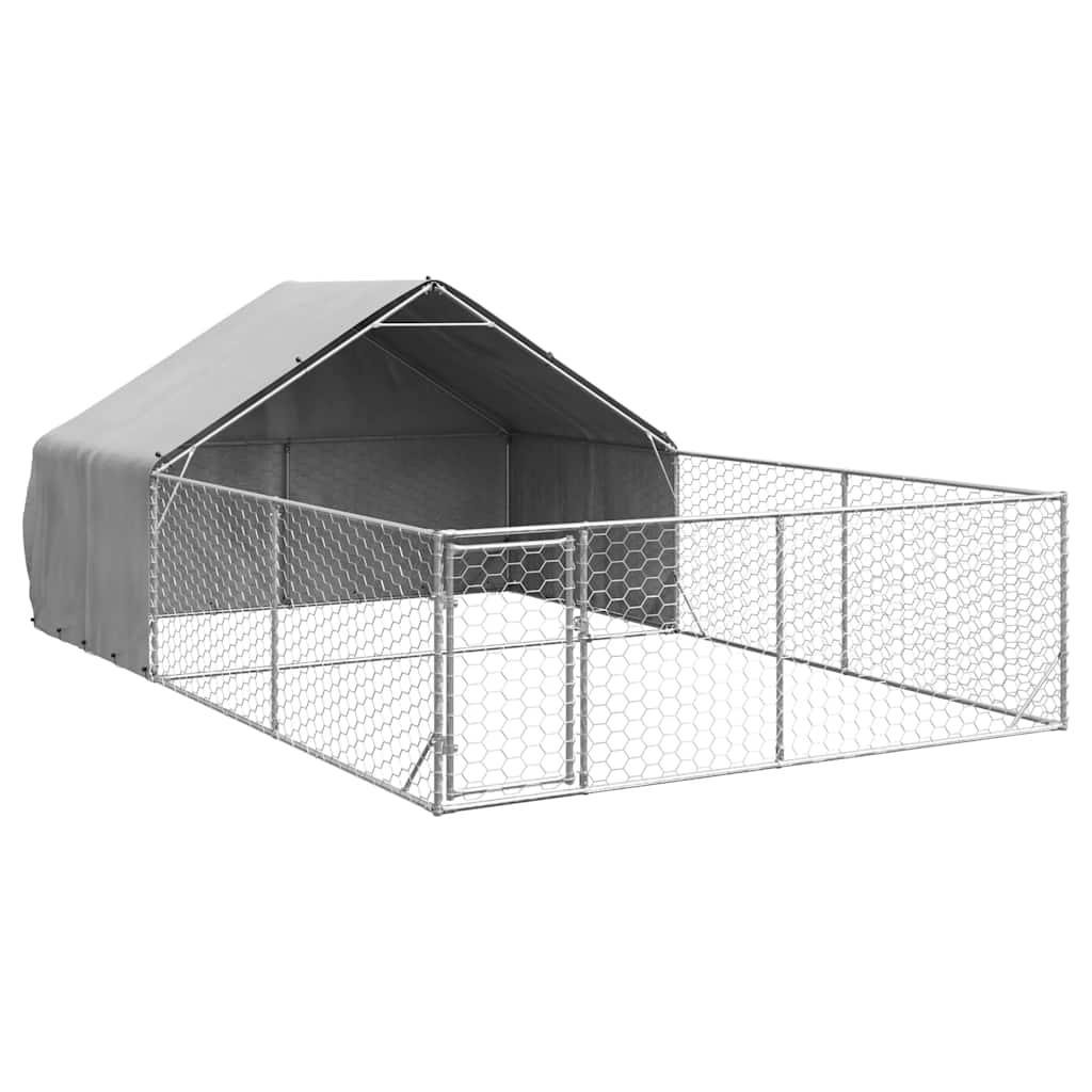Hondenkennel met ren 6x3x1,9 m gegalvaniseerd staal is nu te koop bij PeponiXL, paradijselijk wonen!