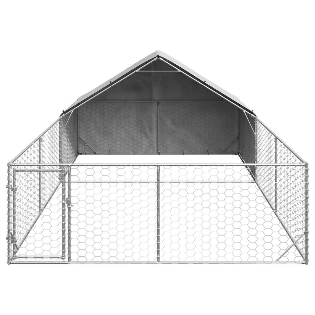 Hondenkennel met ren 6x3x1,9 m gegalvaniseerd staal is nu te koop bij PeponiXL, paradijselijk wonen!