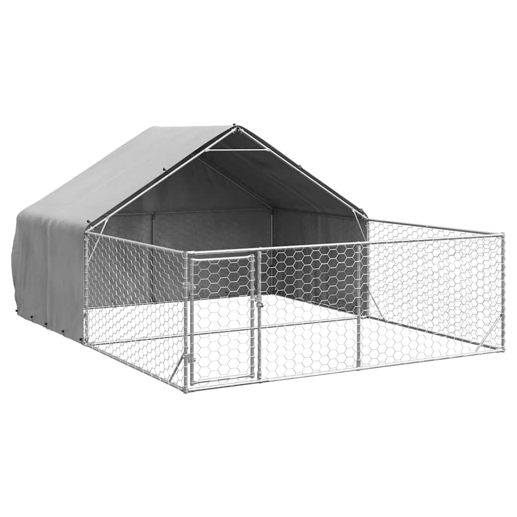 Hondenkennel met ren 5x3x1,9 m gegalvaniseerd staal is nu te koop bij PeponiXL, paradijselijk wonen!