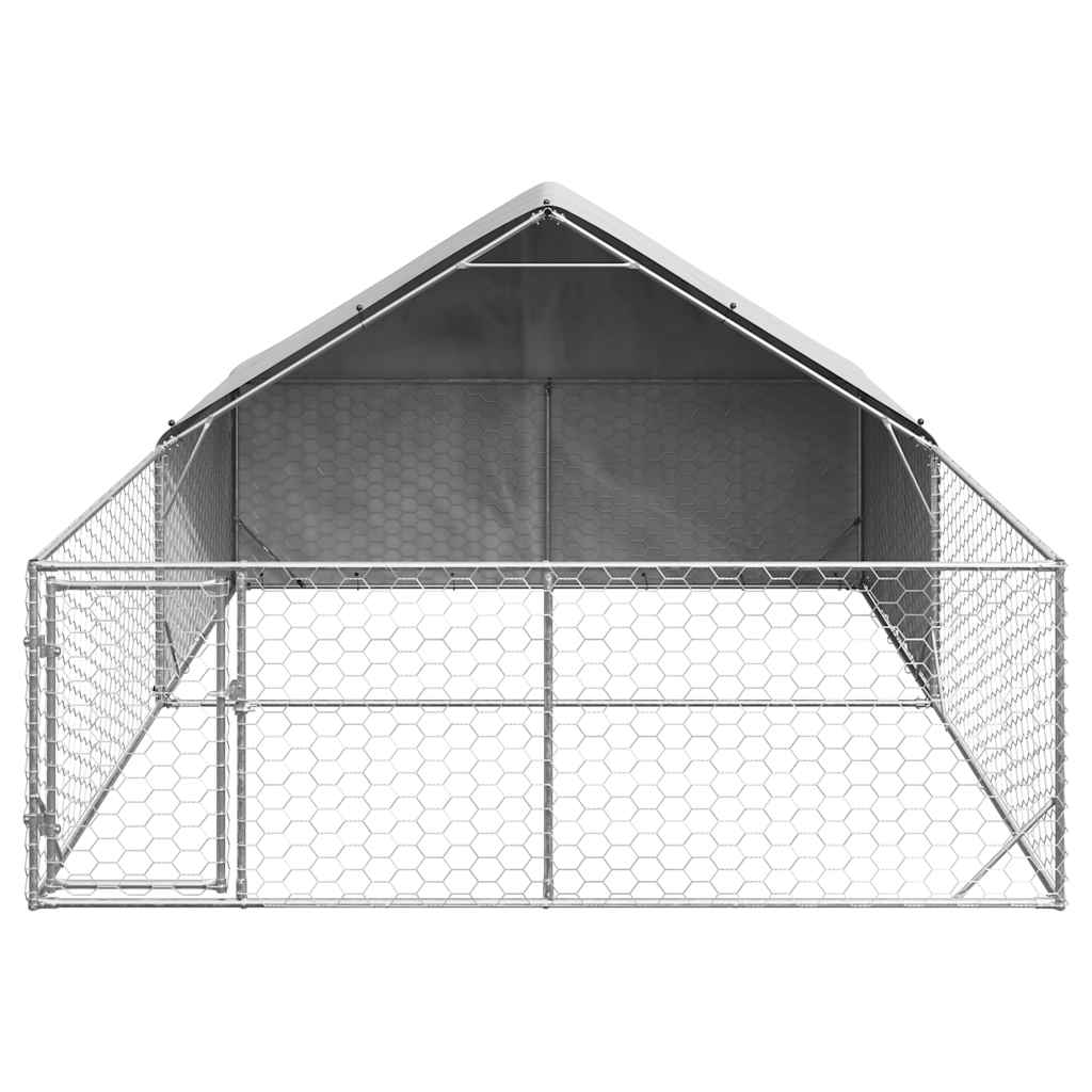 Hondenkennel met ren 5x3x1,9 m gegalvaniseerd staal is nu te koop bij PeponiXL, paradijselijk wonen!