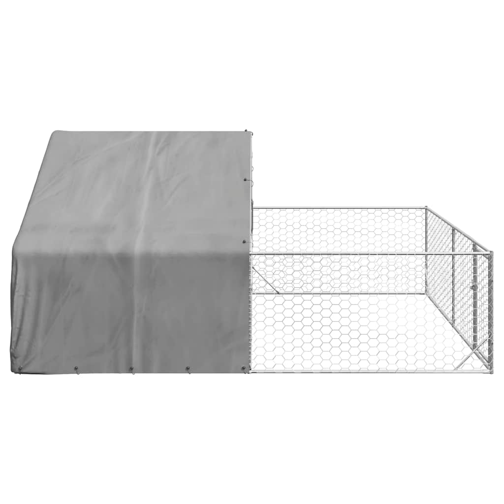 Hondenkennel met ren 5x3x1,9 m gegalvaniseerd staal is nu te koop bij PeponiXL, paradijselijk wonen!